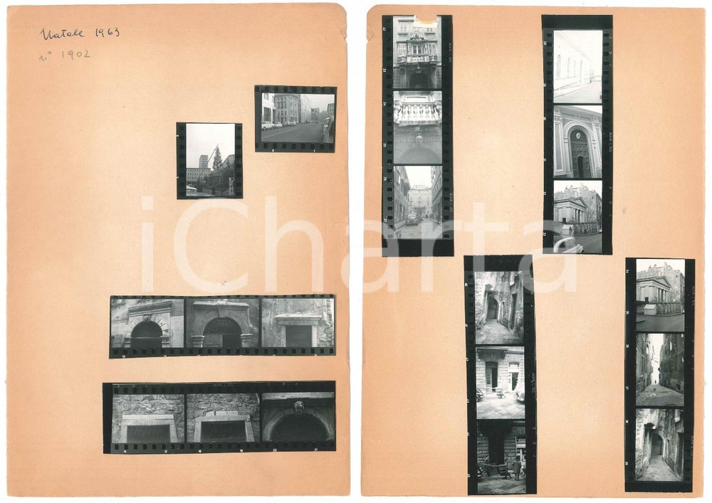 Fotografia d epoca originale 1963 TRIESTE Chiesa evangelica luterana e panduri  20 provini 4x3 cm 1