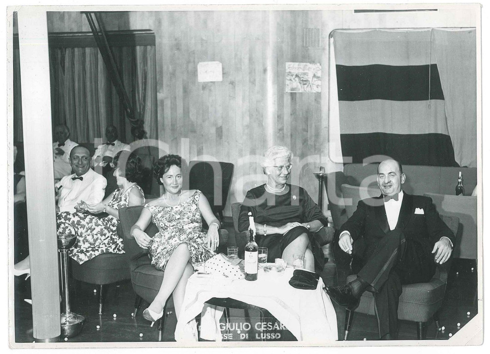 Fotografia d epoca originale 1950 ca ITALIA  M/N GIULIO CESARE Classe di lusso  Salotto Foto 18x13 cm 1
