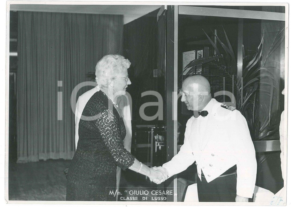 Fotografia d epoca originale 1950 ca ITALIA  M/N GIULIO CESARE Classe di lusso  Al ristorante Foto 18x13 1