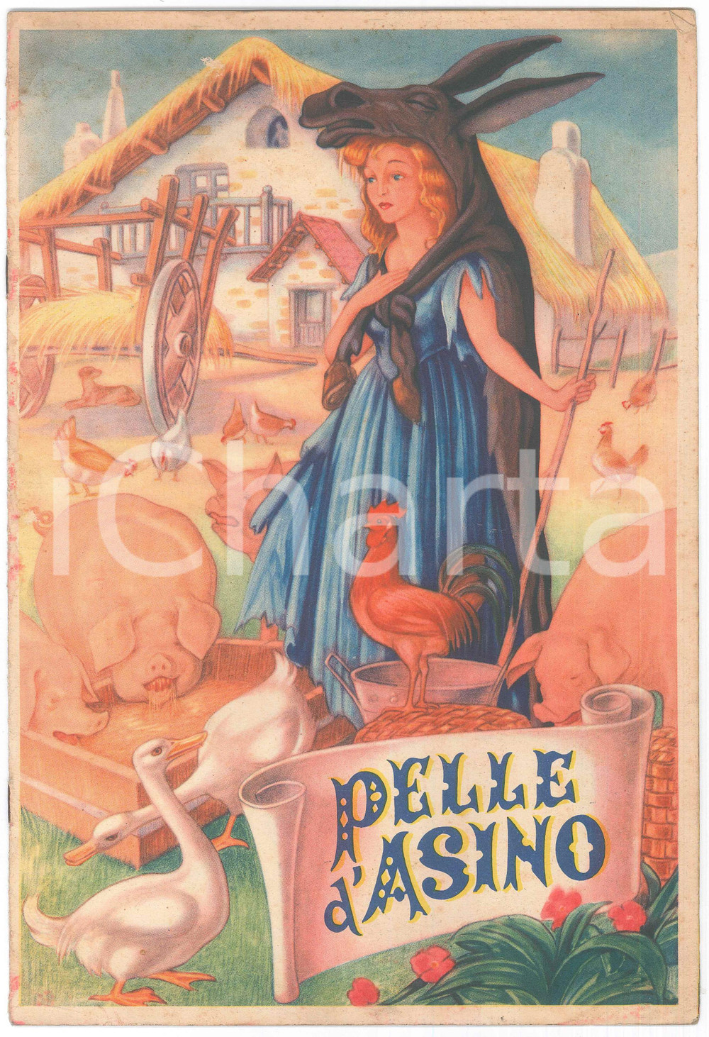 Libro, pubblicazione d epoca 1940 ca PELLE D ASINO Fiaba illustrata SAEV Editrice Vecchi  Milano 21x31 cm 1