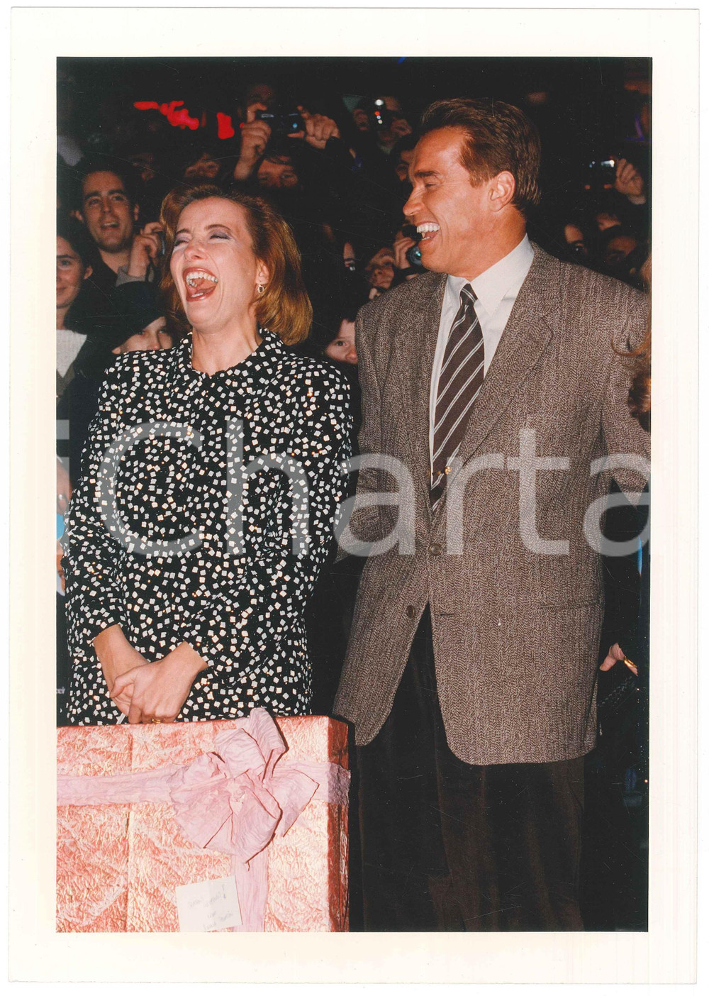Fotografia d epoca originale 1994 Emma THOMPSON Arnold SCHWARZENEGGER Gala Charity Film Premiere of Junior 1