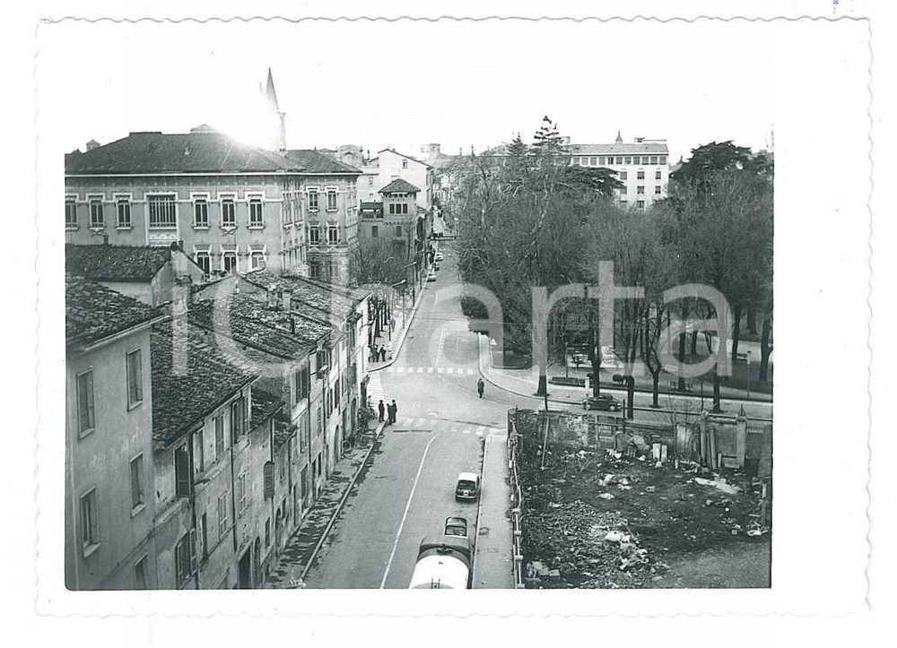 Fotografia d epoca originale 1955 ca PIACENZA Via Giulio Alberoni  Panorama dall alto  Foto 10x7 cm 1