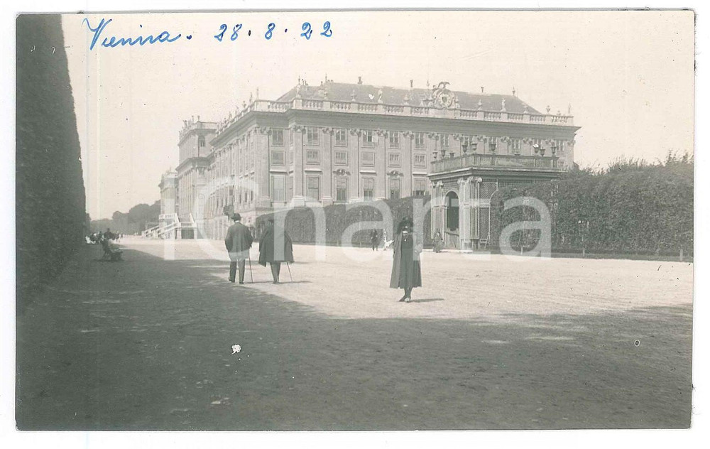 Fotografia d epoca originale Agosto 1922 VIENNA Palazzo di SchÃ¶nbrunn  Foto ANIMATA 14x9 cm 1