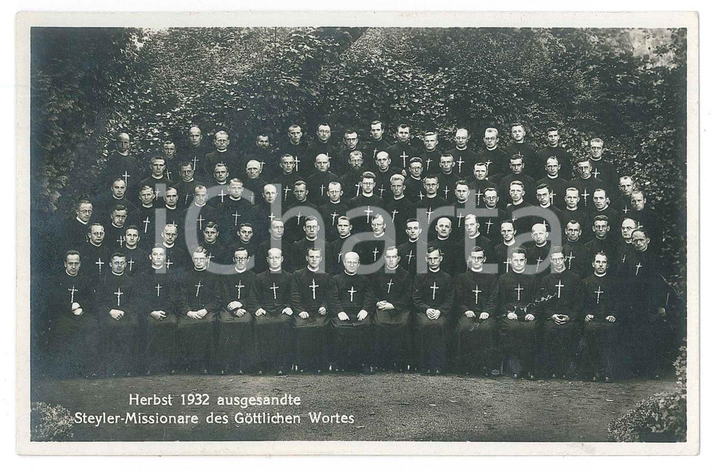 Fotografia d epoca originale 1932 GERMANIA Gruppo di missionari STEYLER  Foto cartolina 14x9 cm 1