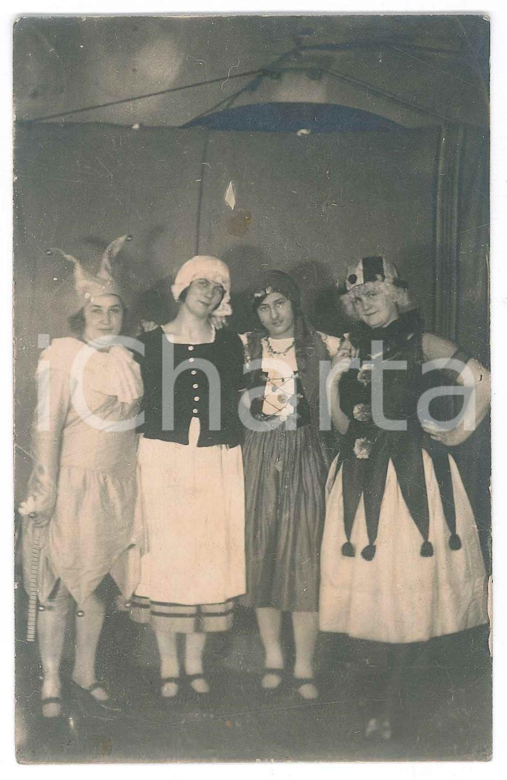 Fotografia d epoca originale 1930 ca GERMANIA  CARNEVALE  Donne in costume Foto 9x14 cm 1