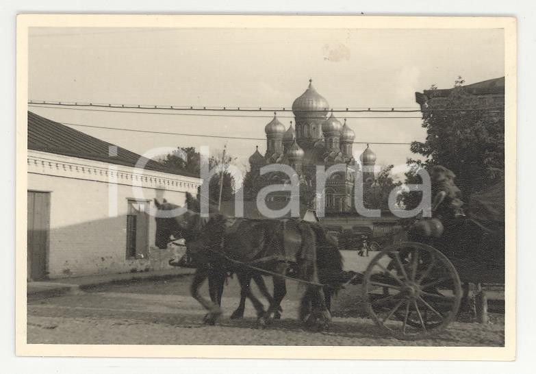 Fotografia d epoca originale 1940ca WW2 BORISOV Cattedrale durante l occupazione tedesca 3REAL PHOTO cm 9X6 1