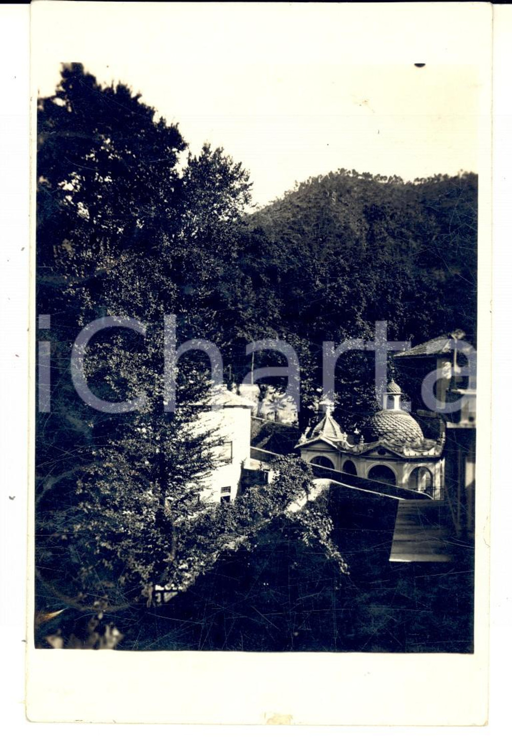 Fotografia d epoca originale 1930 ACQUASANTA  Veduta delle TERME DI GENOVA Foto cartolina VINTAGE 1