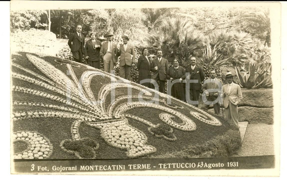 Fotografia d epoca originale 1931 MONTECATINI TERME Villeggianti ai giardini del TETTUCCIO  Foto GOJORANI 1