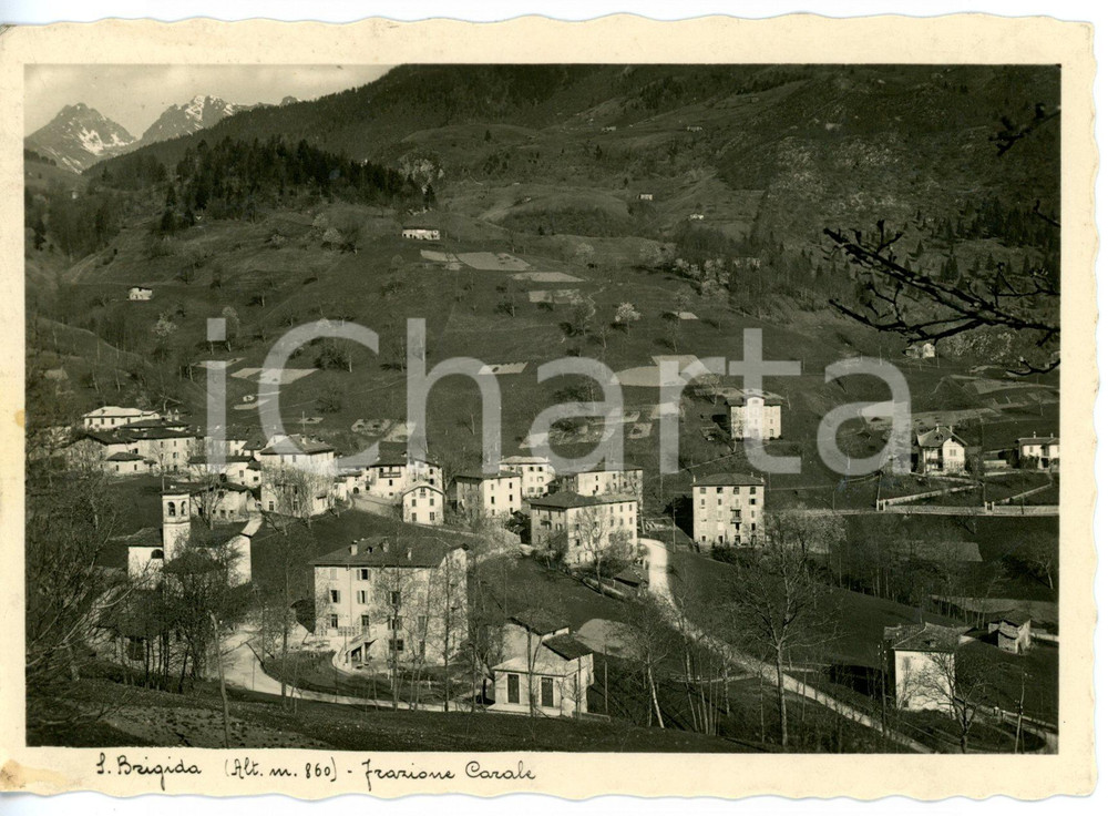Cartolina originale da collezione 1948 SANTA BRIGIDA Frazione CARALE BG Veduta panoramica del paese Cartolina 1