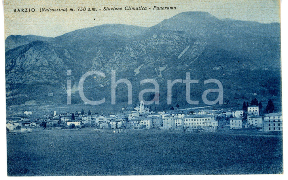 Cartolina originale da collezione 1947 BARZIO LC  VALSASSINA Veduta panoramica del paese Cartolina FP VG 1