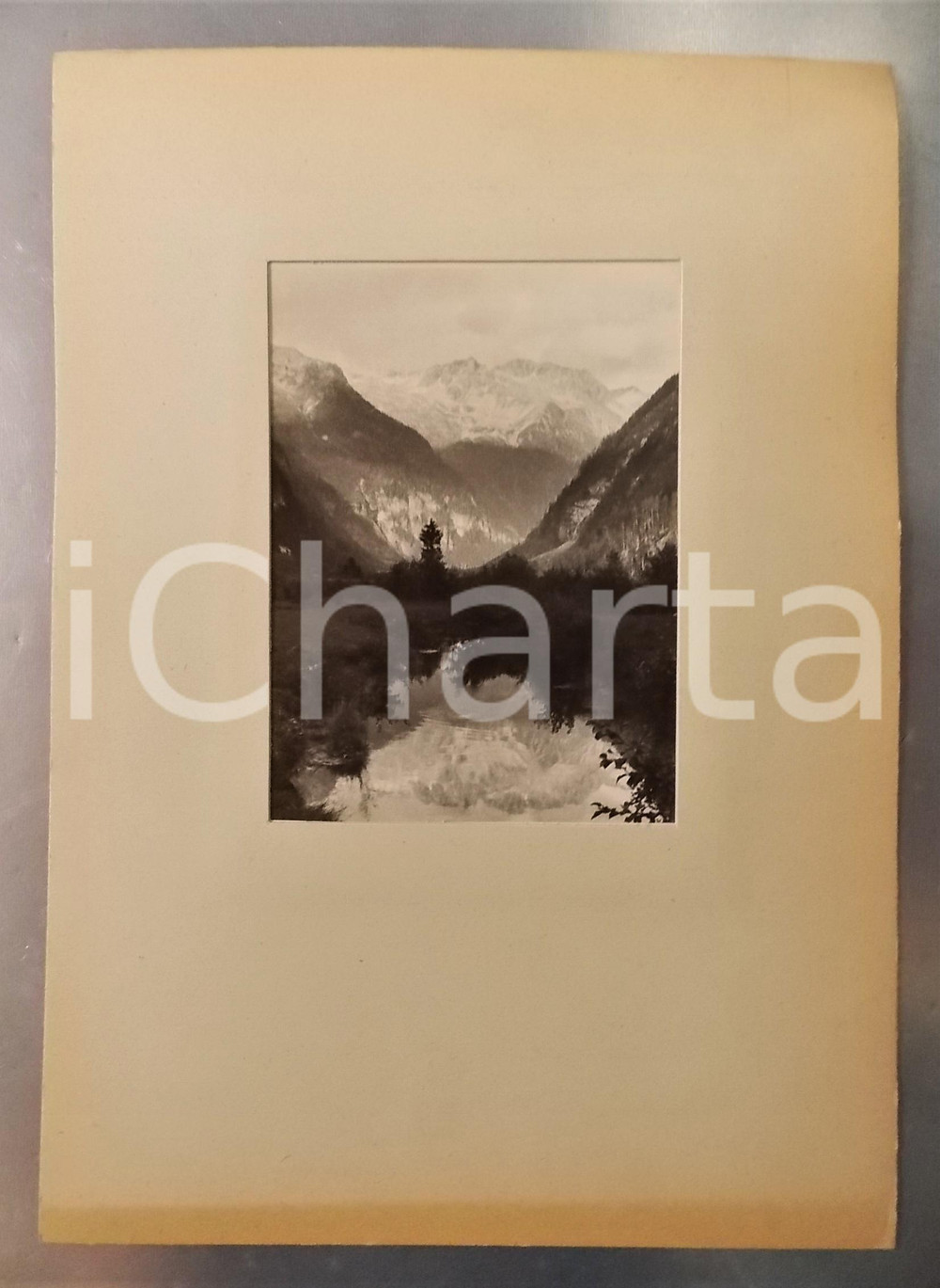 Fotografia d epoca originale 1936 MALLNITZ AUSTRIA Veduta dell ANKOGEL Foto con passepartout 24x34 cm 1