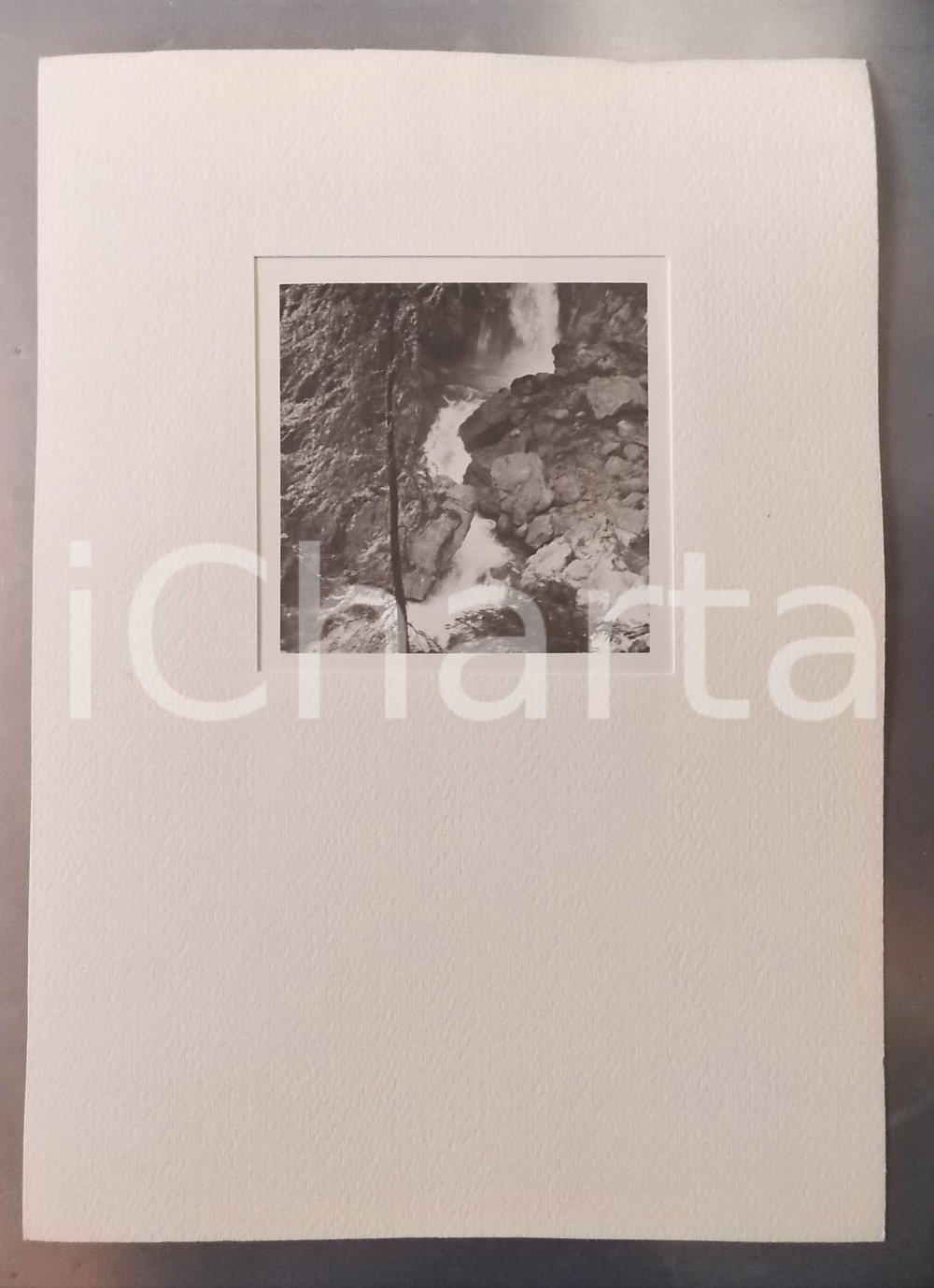 Fotografia d epoca originale 1932 BAD ISCHL AUSTRIA Veduta con cascata Foto con passepartout 24x34 1