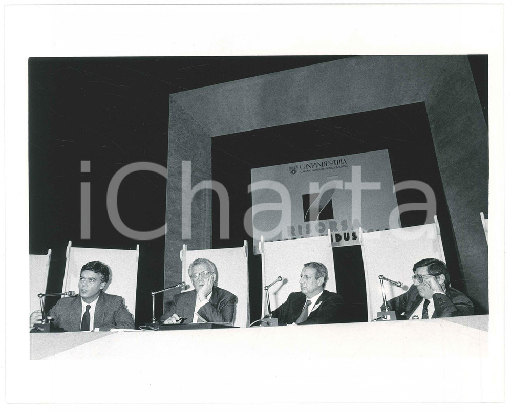 Fotografia d epoca originale 1985 ca CONFINDUSTRIA Claudio MARTELLI Giampaolo PANSA Vincenzo SCOTTI Foto 1