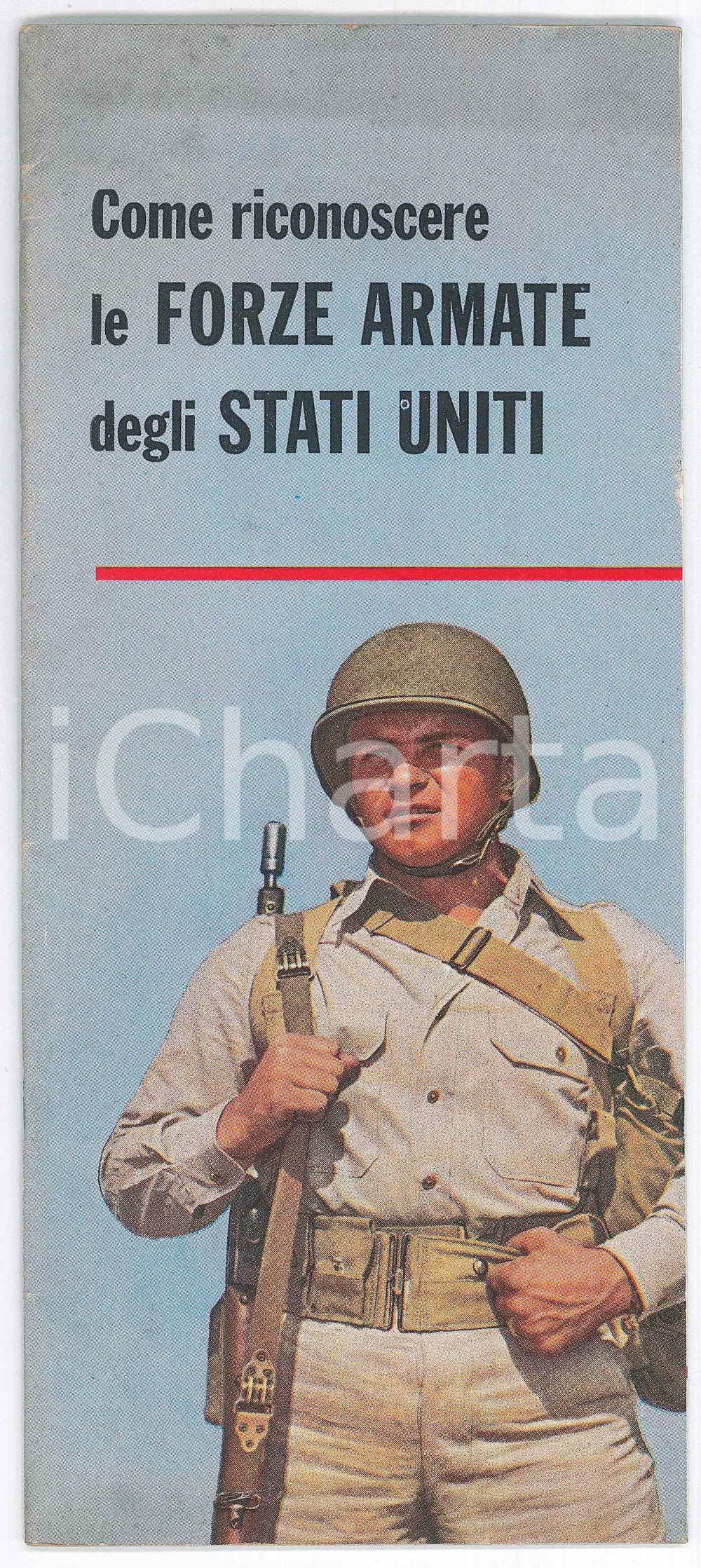 1970 ca AA.VV. Come riconoscere le forze armate degli Stati Uniti - ILLUSTRATO Pubblicazione d'epoca, illustrata a colori.PAGINE: 36 POOR/danneggiato buone condizioni interne, ma macchie di umiditÃ  in copertina Formato: 10x23 cm originale e autentica 1