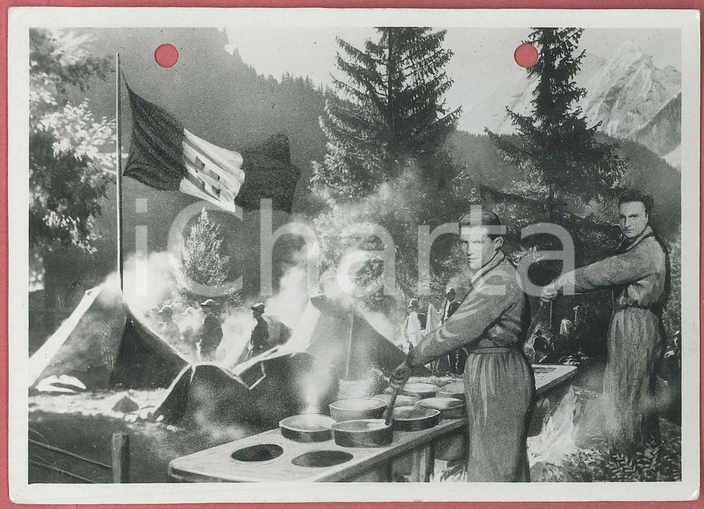 Cartolina originale da collezione 1940 WW2 Rancio all accampamento Foto per cartolina ditta Paolo MARZARI 1