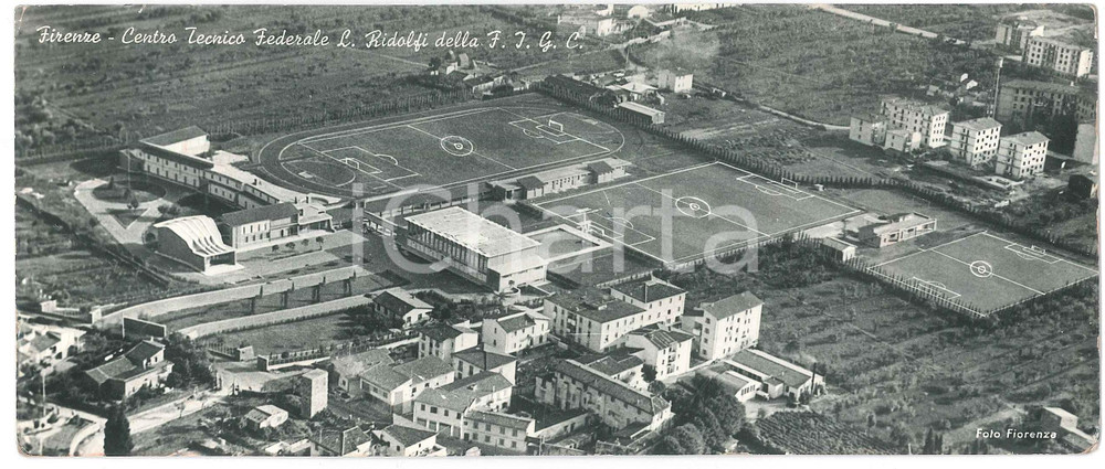Cartolina originale da collezione 1961 FIRENZE Centro Tecnico Federale L. RIDOLFI della FIGC  Cartolina 21x9 cm 1