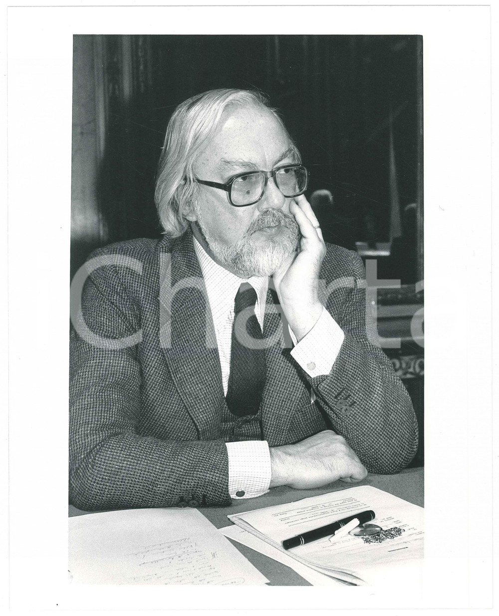 Fotografia d epoca originale 1985 ca MILANO Convegno IL SOLE 24 ORE  Pier Giusto JAEGER  Foto 20x25 cm 5 1