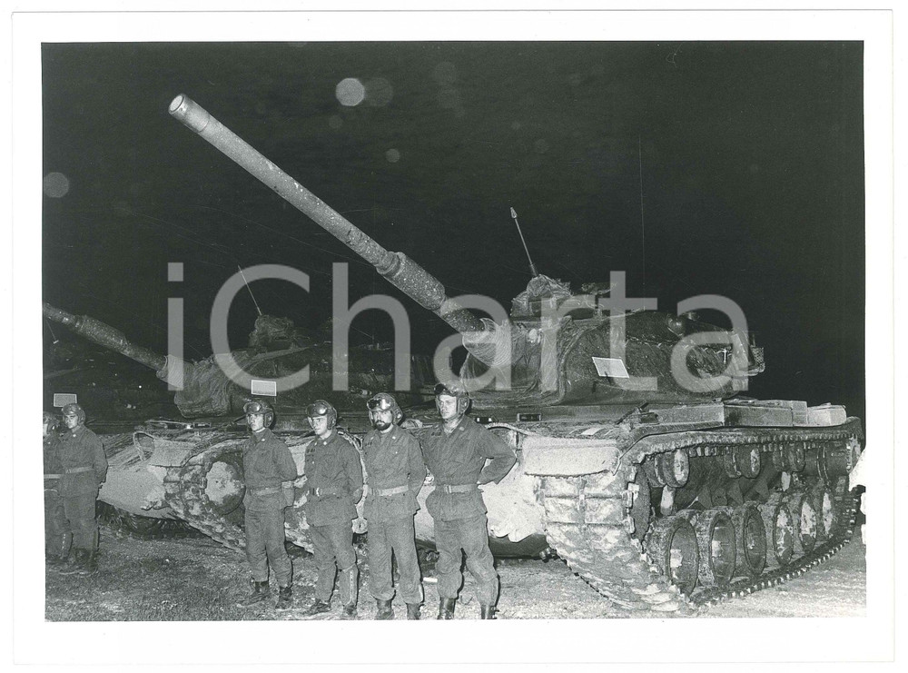 Fotografia d epoca originale 1985 ca ESERCITO ITALIANO Carro armato M60 PATTON Foto 24x18 cm 1