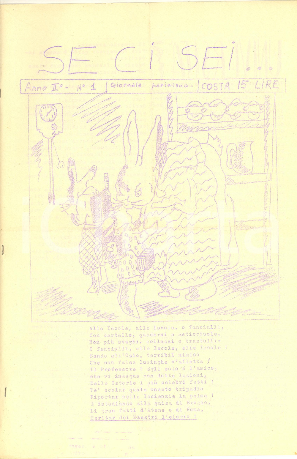 Giornale, rivista storica 1952 MILANO  SE CI SEI... Giornale studentesco PARINI  UniversitÃ  nÂ° 1 1