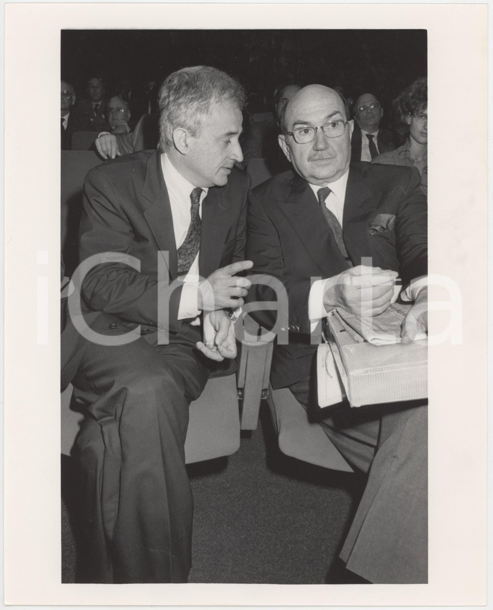 1987 MILANO - ICE -  Presidente Marcello INGHILESI con Massimo MANCINI *Foto (2) Fotografia di agenzia.  GOOD/buono  Formato: 20x25 cm originale e autentica 1