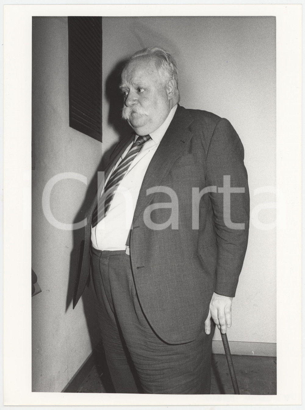 Fotografia d epoca originale 1985 ca POLITICA  MSI  Mario TEDESCHI  Ritratto  Foto 18x24 cm 6 1