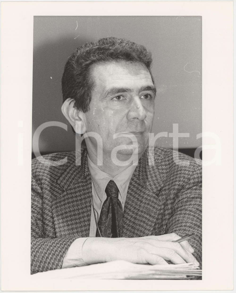 Fotografia d epoca originale 1990 ca RAI Mario MAFFUCCI Ritratto del dirigente  Foto 20x25 cm 1