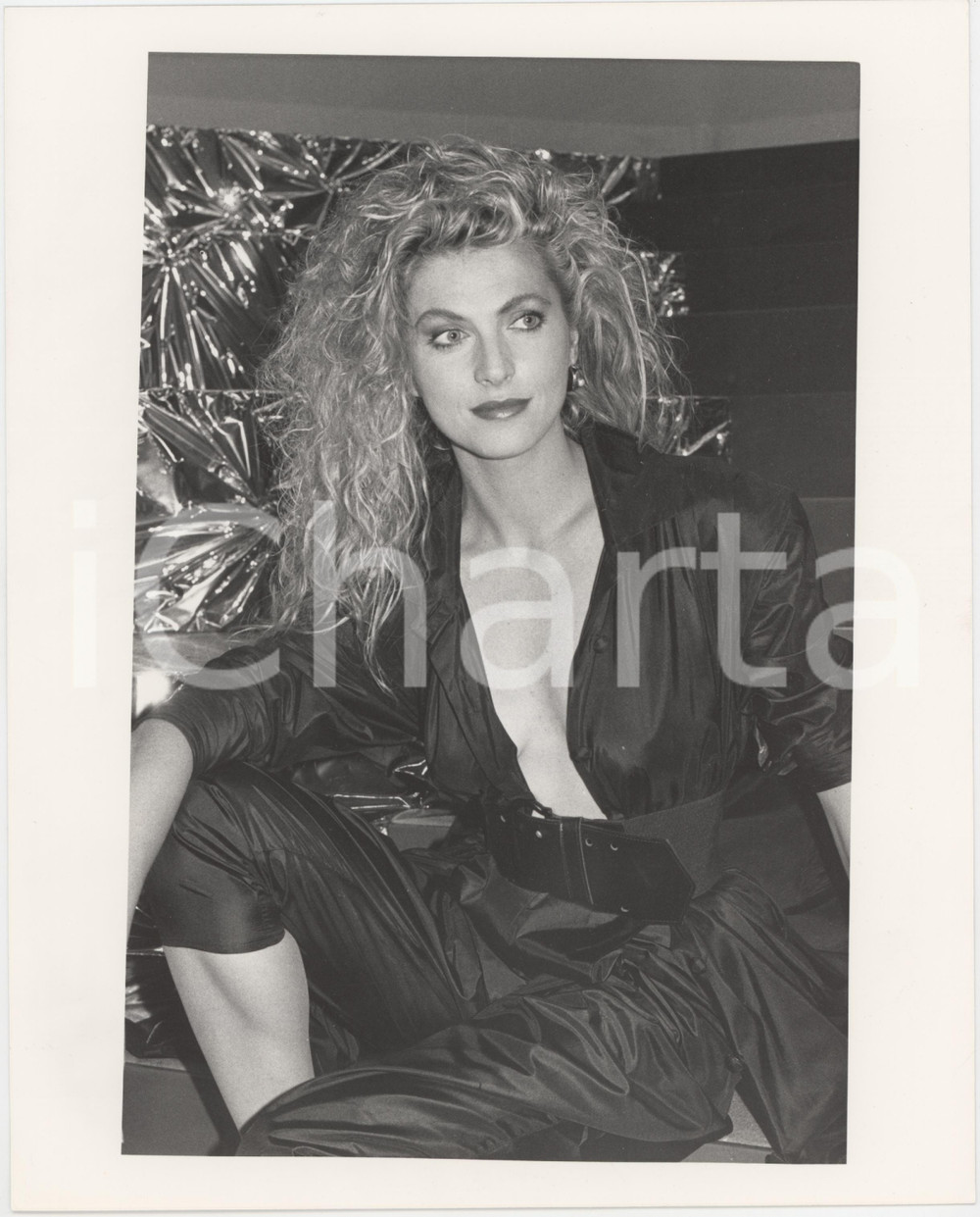 Fotografia d epoca originale 1987 RAI DUE  BELLA D ESTATE Ramona DELL ABATE Ritratto  Foto 20x25 cm 1