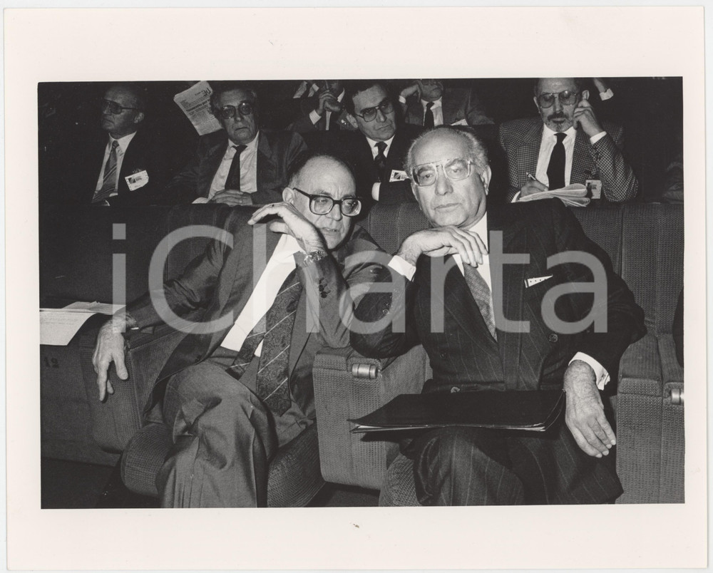 Fotografia d epoca originale 1985 ca CONFINDUSTRIA Rino FORMICA Emilio COLOMBO Foto 25x20 cm 1
