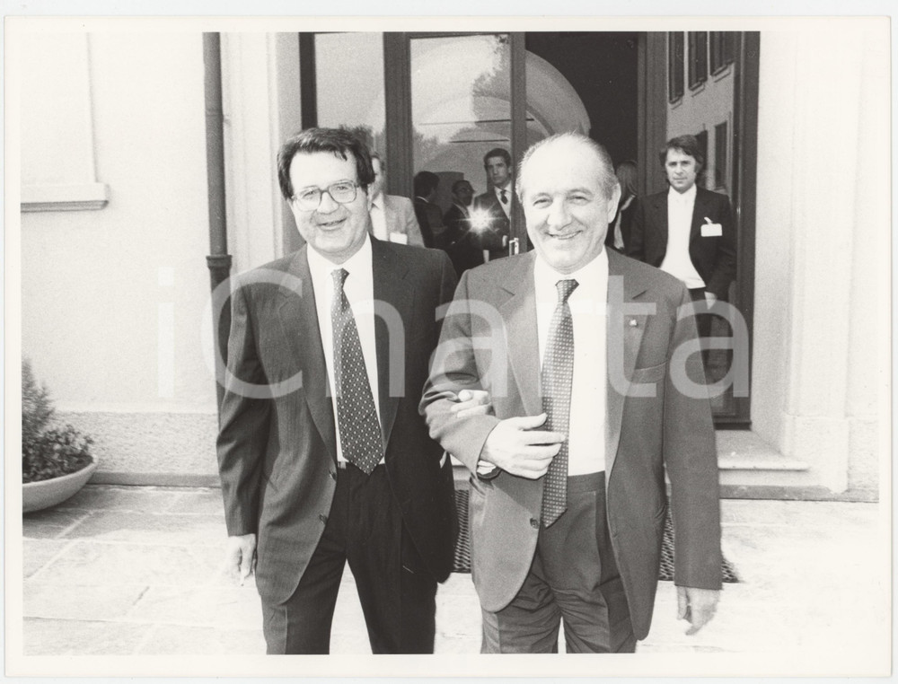 Fotografia d epoca originale 1985 CONFINDUSTRIA Romano PRODI Luigi LUCCHINI  Foto 24x18 cm 1