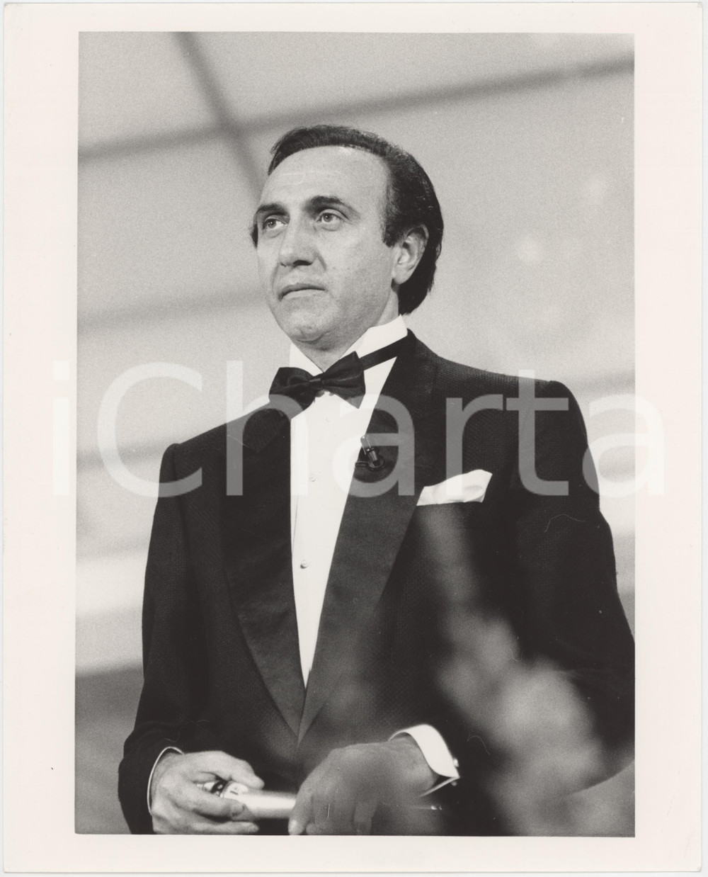 Fotografia d epoca originale 1985 ca ITALIA  TELEVISIONE Pippo BAUDO Ritratto presentatore  Foto 20x25 13 1