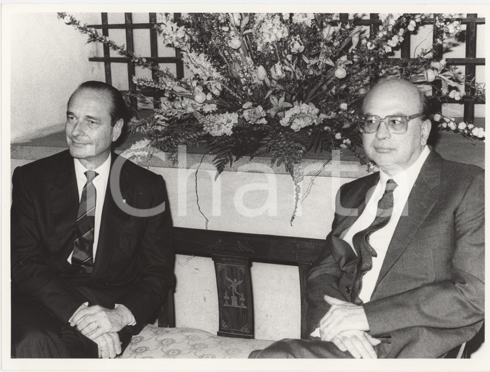 Fotografia d epoca originale 1986 MILANO Incontro Bettino CRAXI Jacques CHIRAC Foto 24x18 cm 8 1