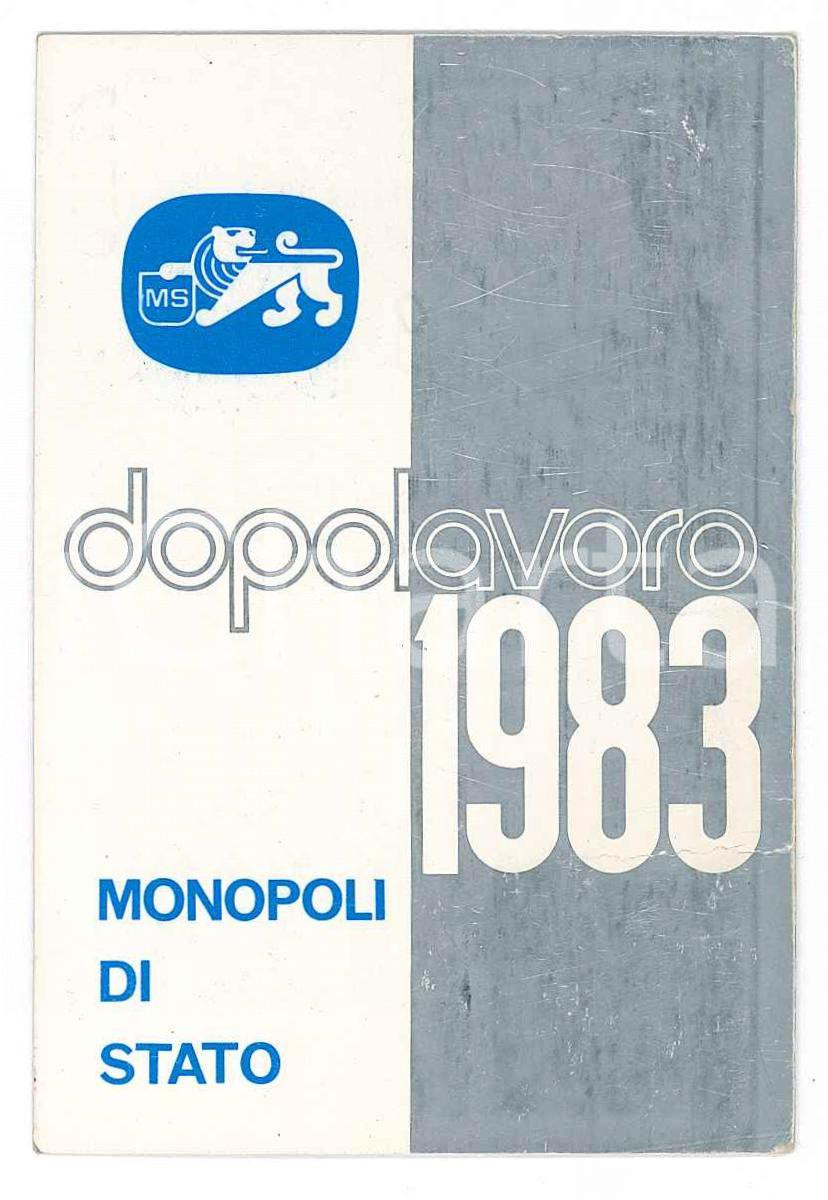 Oggetto da collezione cartaceo 1983 TORINO  MONOPOLI DI STATO Dopolavoro  Tessera 6x9 cm 1