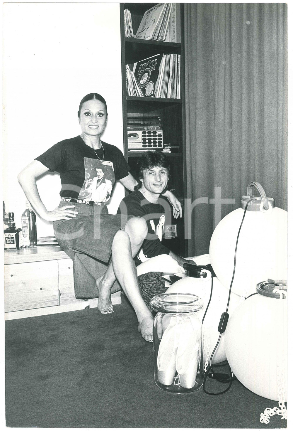 Fotografia d epoca originale 1975 ca ITALIA  MUSICA Tony RENIS Elettra MORINI Foto 20x30 cm 1 1
