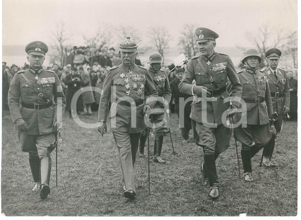 Fotografia d epoca originale 1935 MUNCHEN General Erich LUDENDORFF 70 Geburstage  FRITSCH  BLOMBERG 1