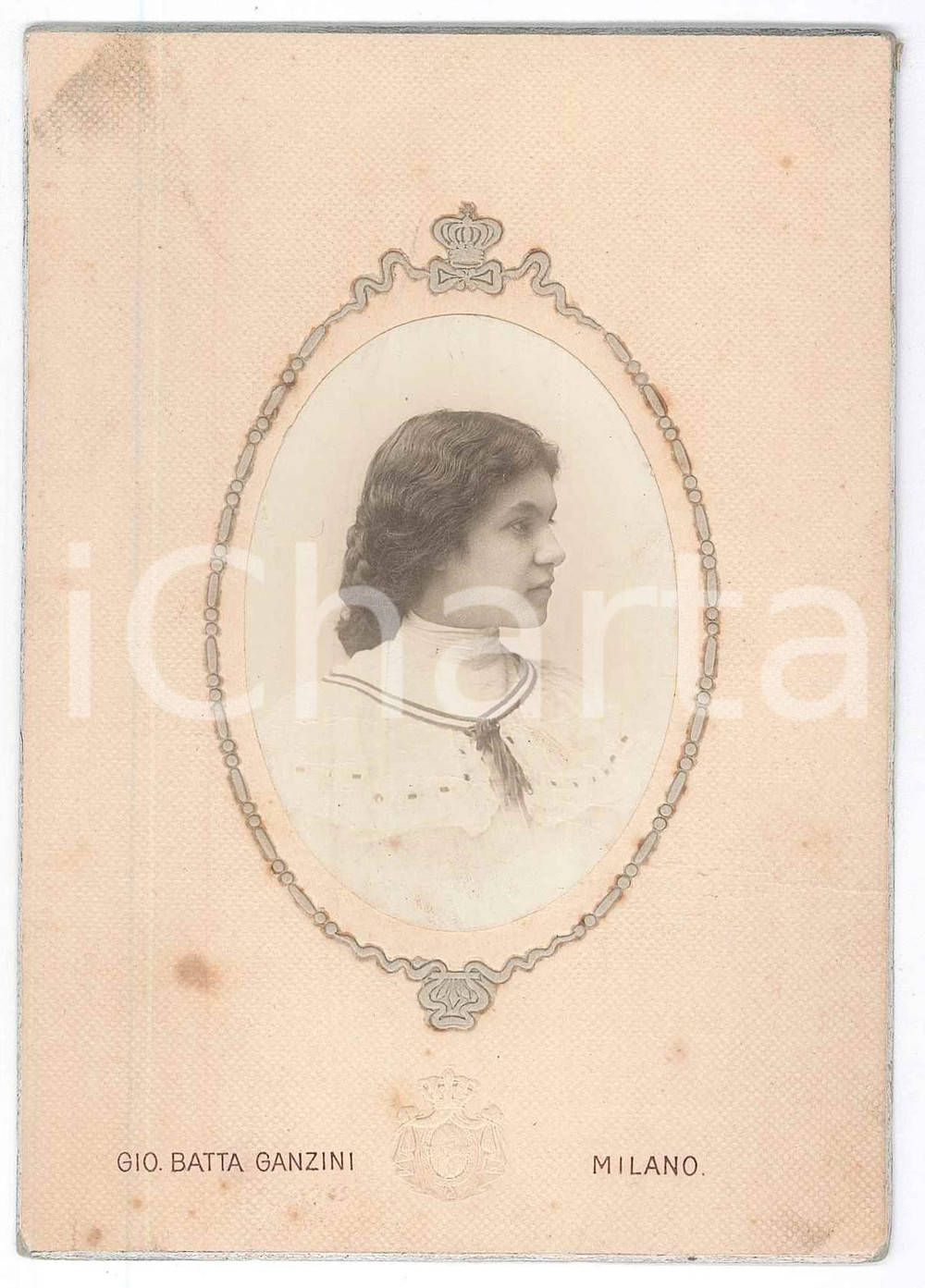 Fotografia d epoca originale 1914 MILANO Ritratto di giovane donna  Foto G. B. GANZINI 10x14 cm 1
