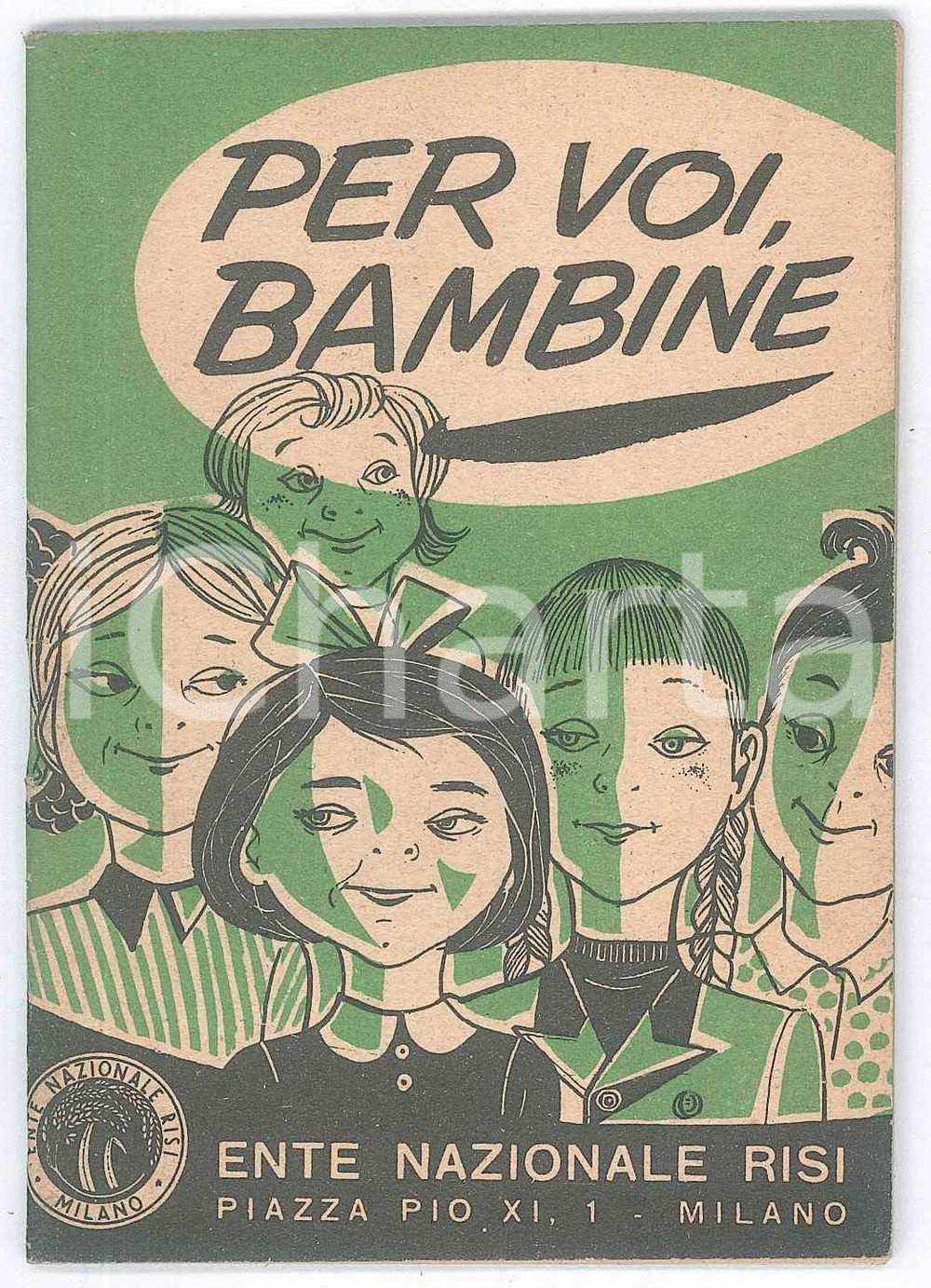 Libro, pubblicazione d epoca 1952 ENTE NAZIONALE RISI Per voi, bambine  Opuscolo con ricette e consigli 1