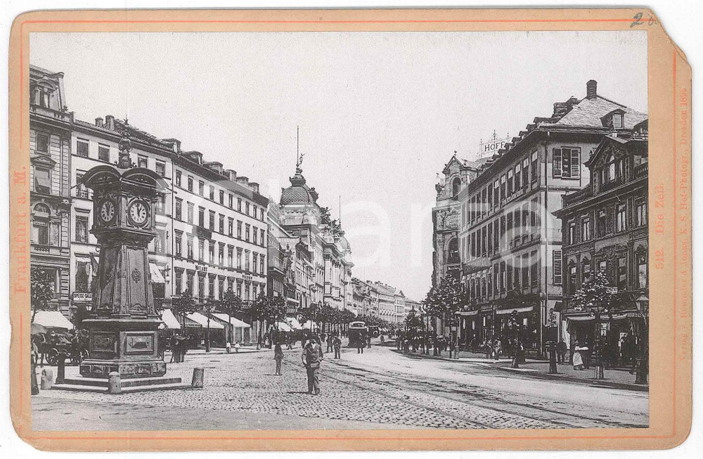 Fotografia d epoca originale 1895 FRANKFURT AM MEIN D Die Zeil Foto VINTAGE 17x11 cm 1