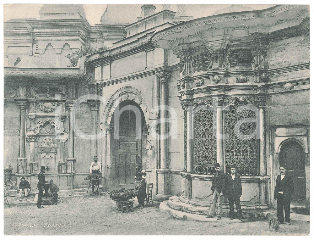 Fotografia d epoca originale 1910 ca ETHNIC TYPES ISTANBUL TURKEY Rue Nouri Osmanie  Foto seriale 23x18 1