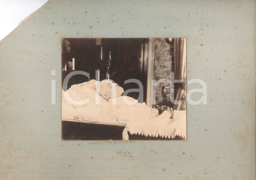 Fotografia d epoca originale 1904 TORINO Santorre DEROSSI DI SANTAROSA  Ritratto sul letto di morte 1 Foto 1