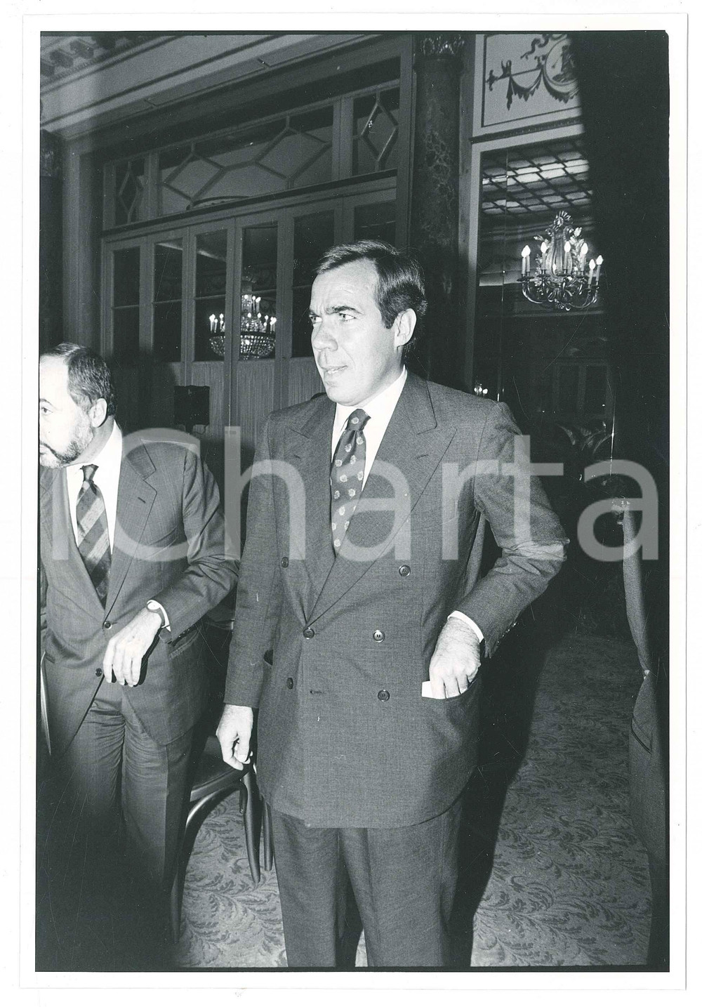 Fotografia d epoca originale 1990 ca ROMA Carlo SAMA a un evento Fotografia 16x23 cm 1