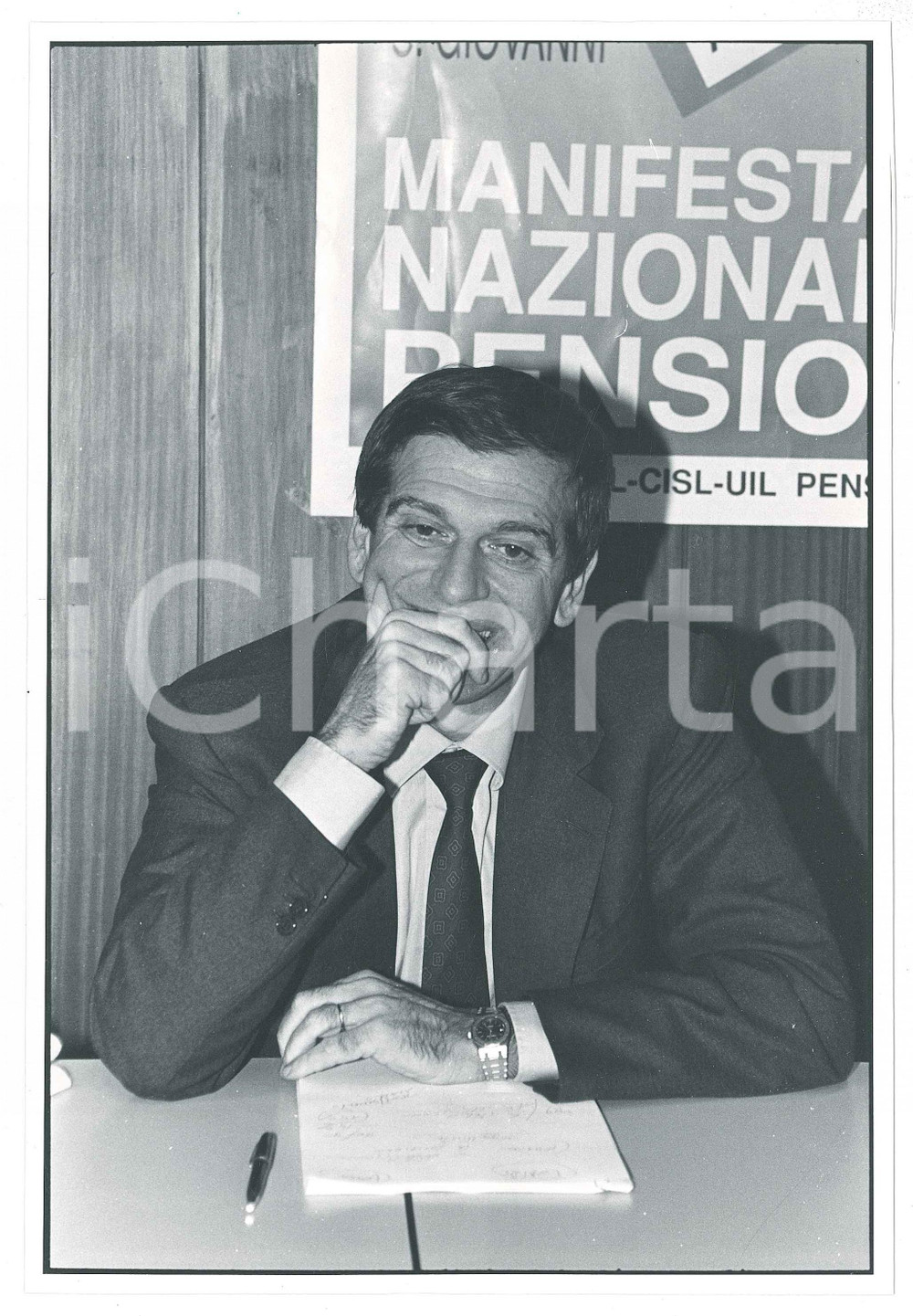 Fotografia d epoca originale 1990 ITALIA SINDACATI Giorgio BENVENUTO segretario UIL  Ritratto Foto 1