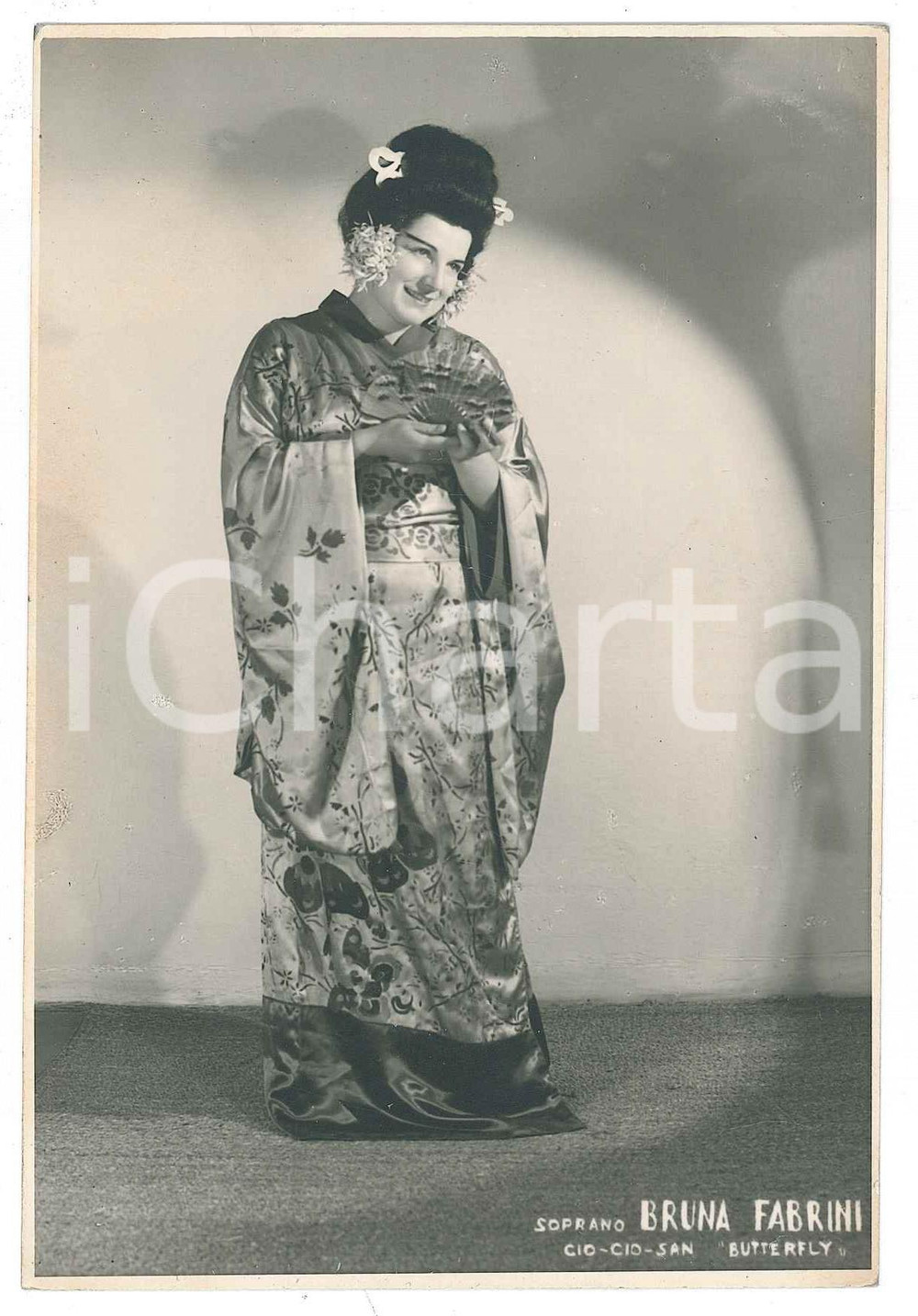 Cartolina originale da collezione 1950 ca ITALIA  LIRICA Soprano Bruna FABRINI in Madama Butterfly  Cartolina FG 1