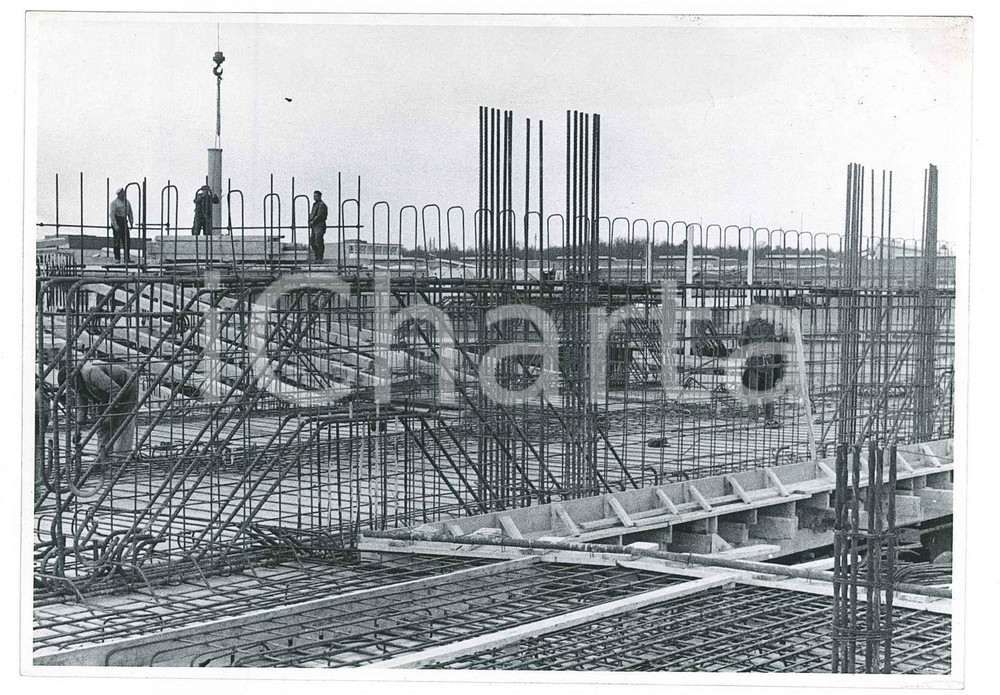 Fotografia d epoca originale 1958 ? GINEVRA Costruzione del CERN  Cantiere  Foto 15x10 cm 4 1