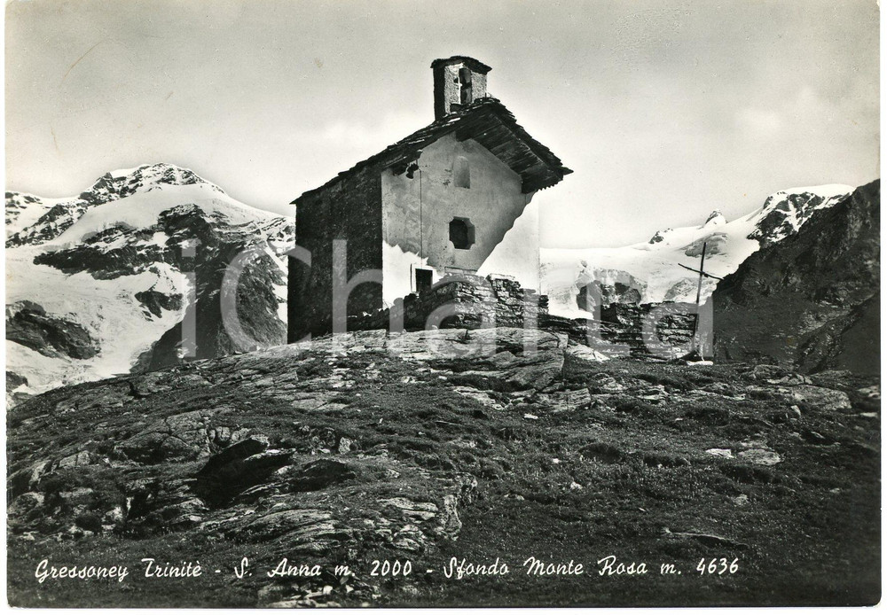 Cartolina originale da collezione 1957 GRESSONEYLATRINITÃˆ Cappella di Sant Anna all Alpe Sitten  Cartolina FG 1