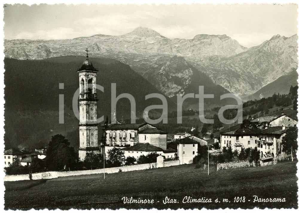Cartolina originale da collezione 1950 ca VILMINORE DI SCALVE BG Panorama del paese  Cartolina FG NV 1