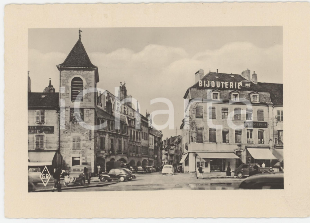 Cartolina originale da collezione 1950 ca LONSLESAUNIER FRANCE Rue du commerce  Carte postale FG NV 1