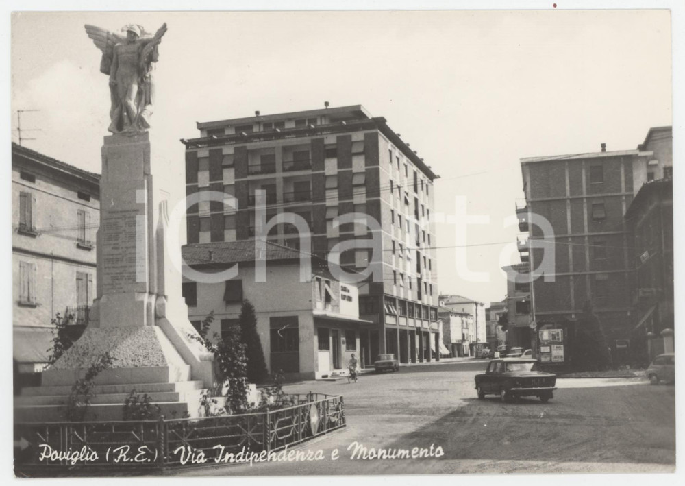 1967 POVIGLIO Monumento Caduti della GRANDE GUERRA Via Indipendenza - Cartolina Cartolina d'epoca viaggiata   FAIR/discreto Lievi smussature agli angoli Formato: 15x10 cm originale e autentica 1