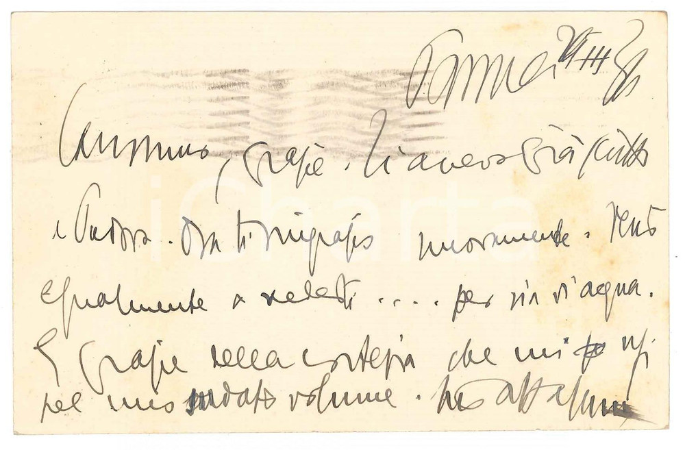 Autografo originale 1930 MILANO Cartolina Aurelio CANDIAN a un amico  Ringraziamento Autografo 1