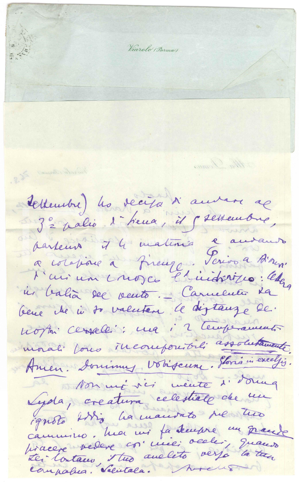 Autografo originale 1954 VIAROLO / PARMA Lettera Aurelio CANDIAN  Monografia in uscita Autografo 1