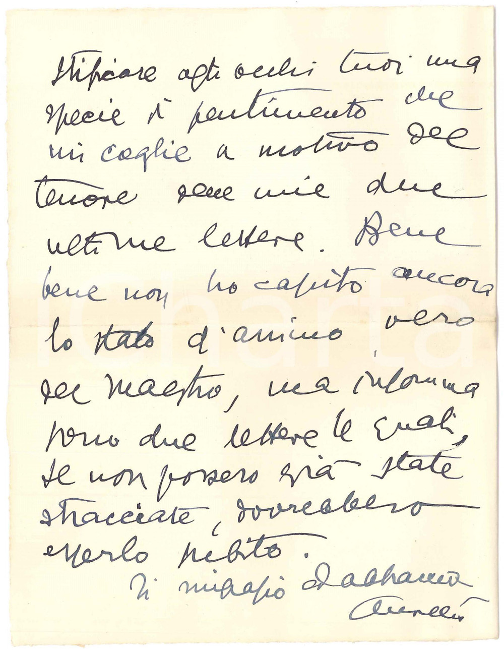 Autografo originale 1963 MILANO Aurelio CANDIAN pentito dopo una lettera di CARNELUTTI Autografo 1